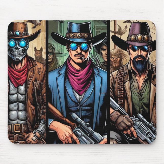 Mousepad cowboys cyborg histórias em quadrinhos (Frente)