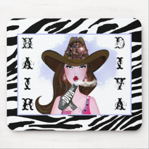 Mousepad "Cowgirl Diva" Lista de Cabelos