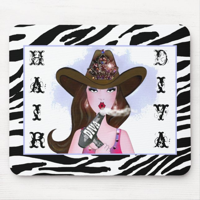 Mousepad "Cowgirl Diva" Lista de Cabelos (Frente)