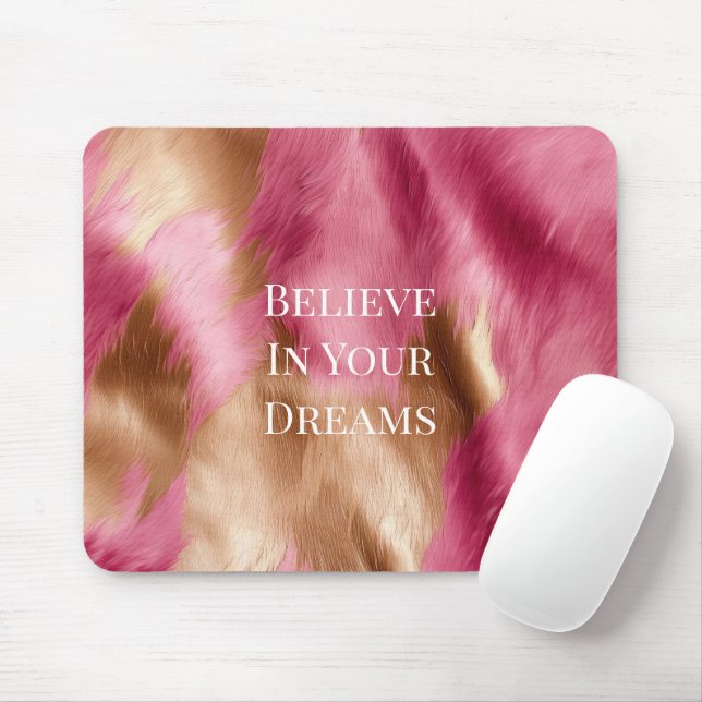 Mousepad Cowhide Dourada-rosa ocidental (Com mouse)