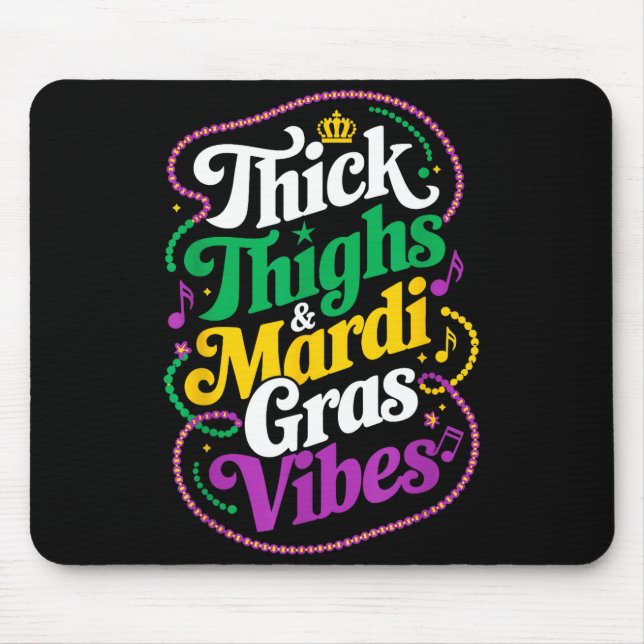 Mousepad Coxas grossas vibes de mardi gras fleur de lis mar (Frente)