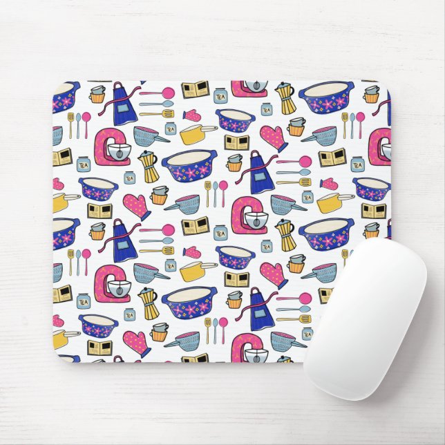 Mousepad Cozinha Brilhante Utensílios Baqueiro De Chef (Com mouse)