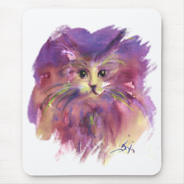 Mousepad COZINHA RÚPIDA,RETRATO DE GATO KITTY,Branco (Frente)