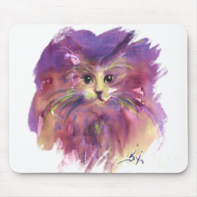 Mousepad COZINHA RÚPIDA,RETRATO DE GATO KITTY,Branco (Frente)
