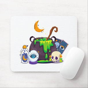 Mousepad Cozinhar De Witch Cauldron Sob O Luar