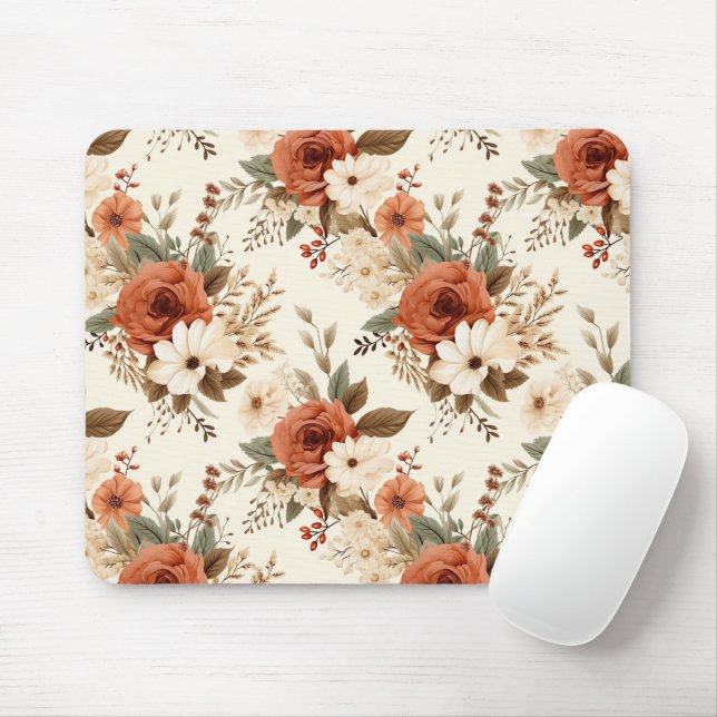 Mousepad Cozy Autumn Floral Impressão Digital Art (Com mouse)