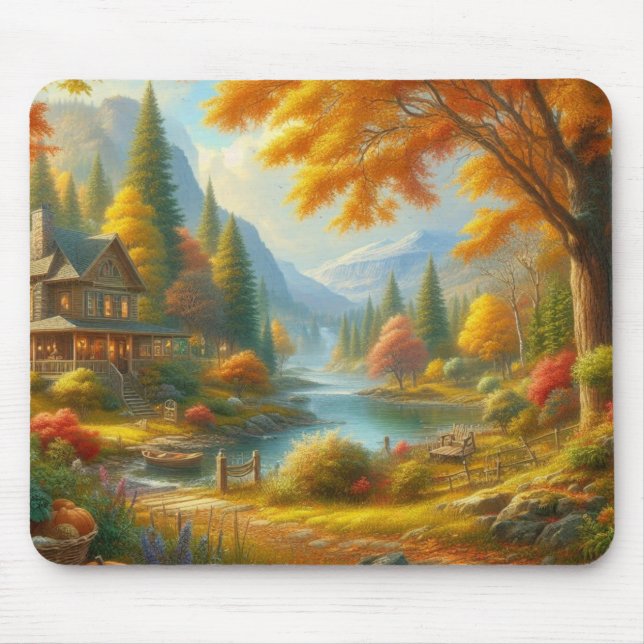 Mousepad Cozy Cabin In The Woods (Frente)