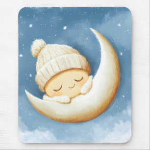 Mousepad Cozy Knit Nap Cresent Moon