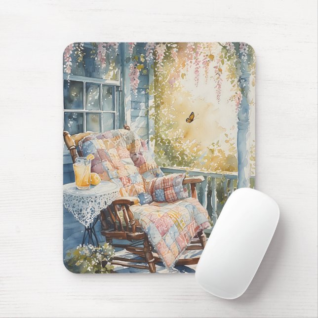 Mousepad Cozy Porch com Quilt e Lemonade Charm (Com mouse)
