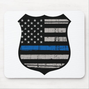 Mousepad Crachá Blue Line da polícia