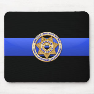 Mousepad Crachá de Amor Maior Polícia de Linha Azul Fino