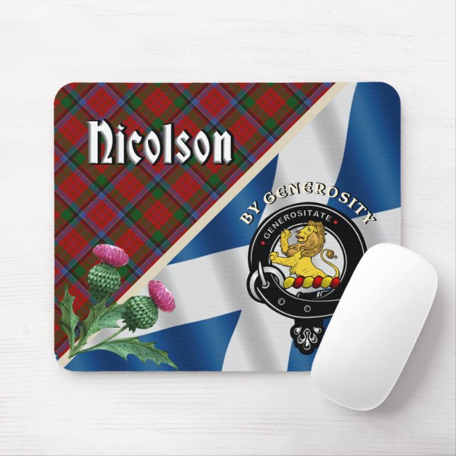 Mousepad Crachá Nicolson Clan e Pad do Mouse Tartan (Com mouse)
