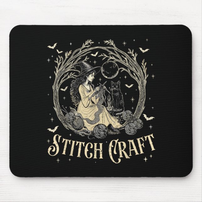 Mousepad Craft M Witch Halloween Cat Witch Girls Trip  (Frente)