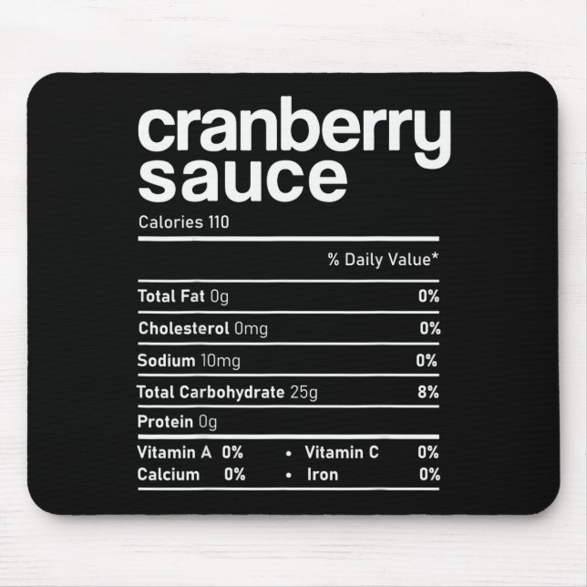 Mousepad Cranberry Sauce Nutrition Funny Thanksgiving Chris (Frente)