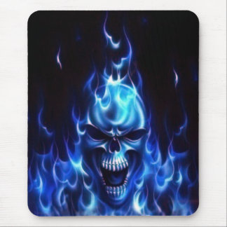 Mousepad Crânio azul flamejante
