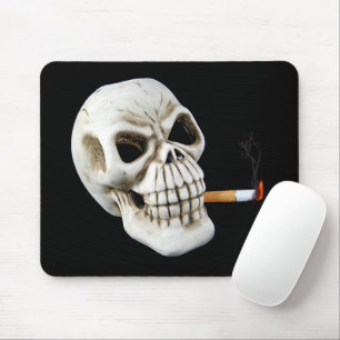 Mousepad Crânio com cigarro fumante