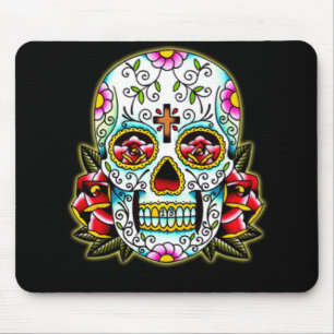 Mousepad Crânio com flores