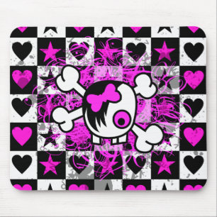 Mousepad Crânio da menina dos desenhos animados da cena de