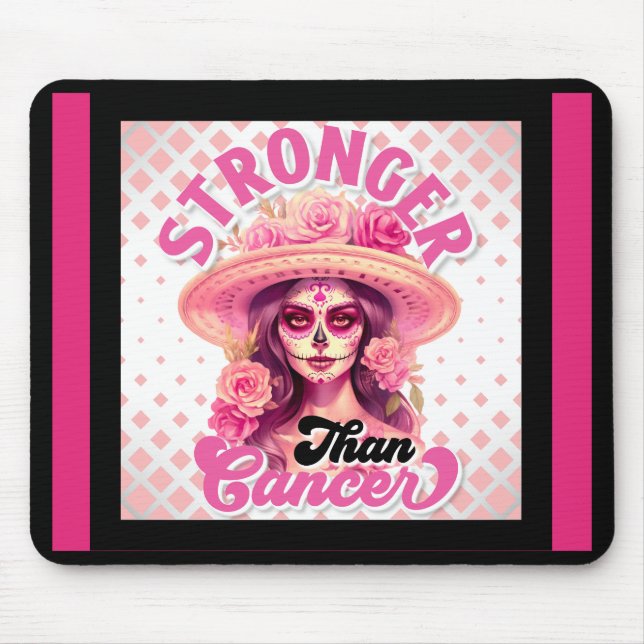 Mousepad Crânio de açúcar para conhecimento do Cancer (Frente)