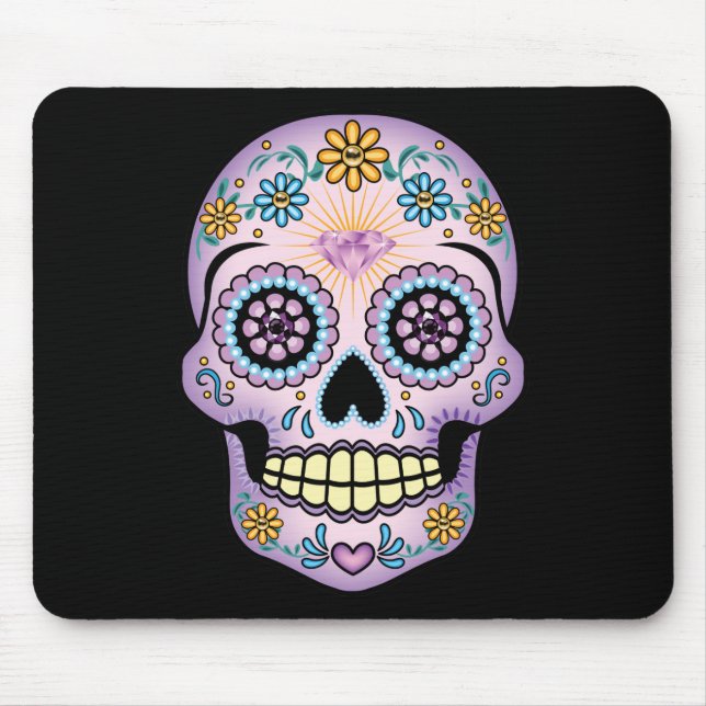 Mousepad Crânio de Açúcar Roxo (Frente)