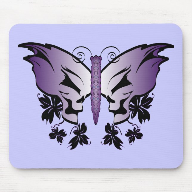 Mousepad Crânio de Borboleta Roxo (Frente)