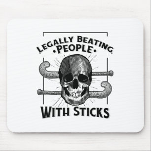 Mousepad Crânio de Diversão Legalmente Espancando Pessoas c