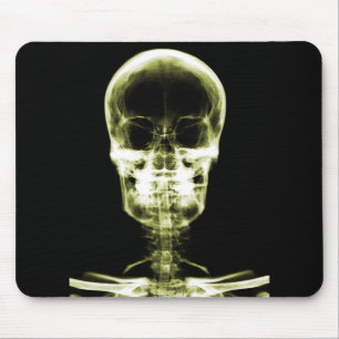 MOUSEPAD CRÂNIO DE ESQUELETO DA VISÃO DO RAIO X - AMARELO