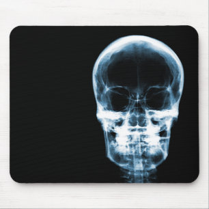 Mousepad CRÂNIO DE ESQUELETO da VISÃO do RAIO X - azul