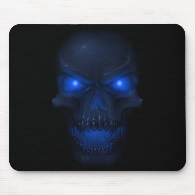 Mousepad Crânio de incandescência azul (Frente)