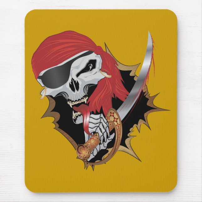Mousepad Crânio de Pirata Mau (Frente)