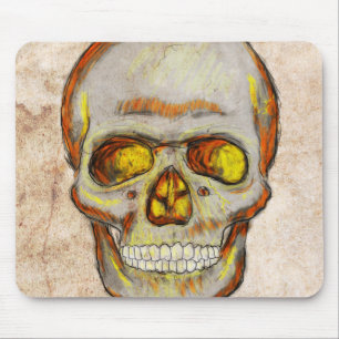 Mousepad Crânio Desenhado À Mão
