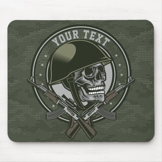 Mousepad Crânio e armas militares personalizados do Soldado (Frente)