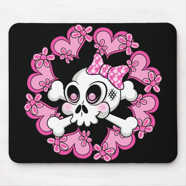 Mousepad Crânio e Corações em Cuta (Frente)
