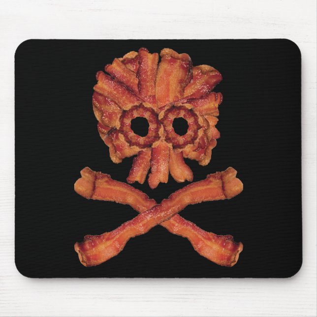Mousepad Crânio e Crossbones do bacon (Frente)