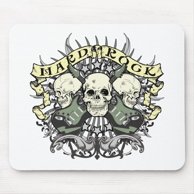 Mousepad Crânio e guitarra do hard rock (Frente)