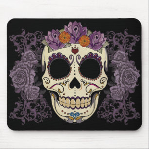 Mousepad Crânio e rosas do vintage
