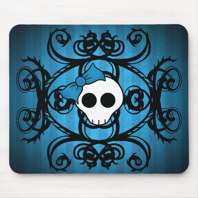 Mousepad Crânio feminino decorativo (Frente)