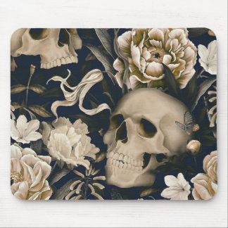 Mousepad crânio floral