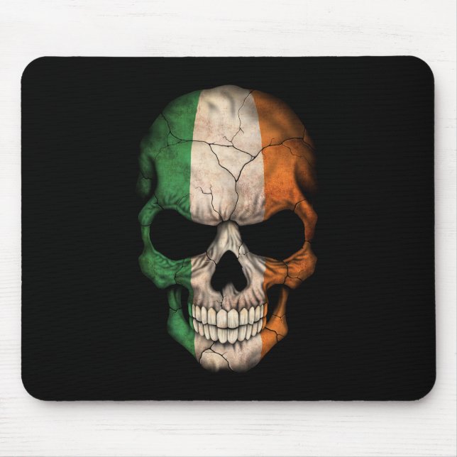 Mousepad Crânio irlandês customizável da bandeira (Frente)