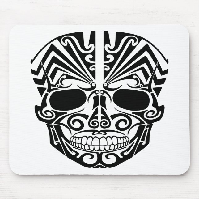 Mousepad Crânio maori da máscara do tatuagem (Frente)