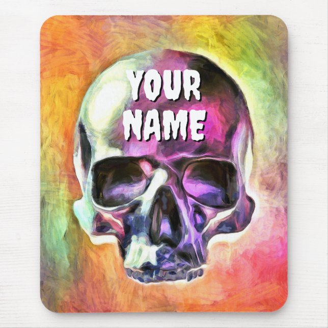 Mousepad Crânio pintado. Personalizado (Frente)