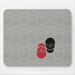 Mousepad Crânios - Cinzas fantasma e branco ósseo