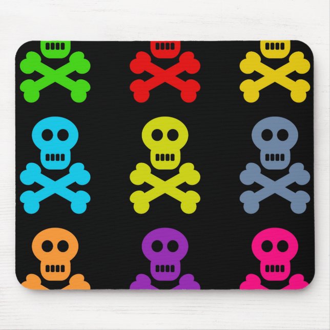 Mousepad Crânios coloridos (Frente)