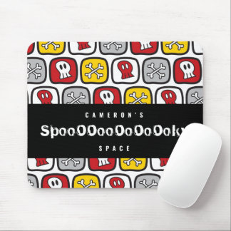 Mousepad Crânios de desenho e ossos Padrão de crianças dive