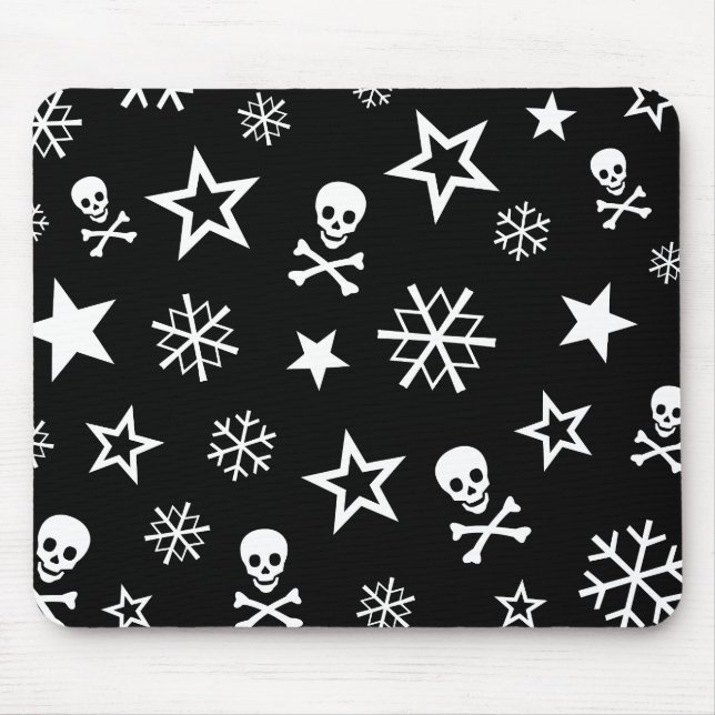 Mousepad Crânios e flocos de neve (Frente)
