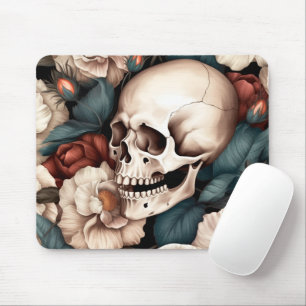 Mousepad Crânios E Pétalas