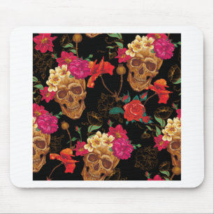 Mousepad crânios florais