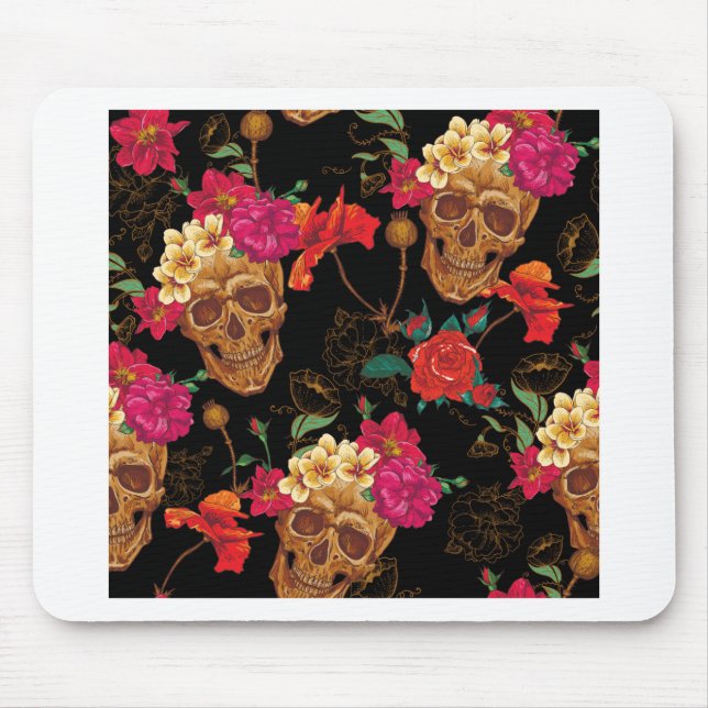 Mousepad crânios florais (Frente)