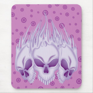 Mousepad Crânios roxos flamejantes