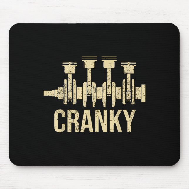 Mousepad Cranky Car Engine Crankshaft Lover Mechanics Fathe (Frente)